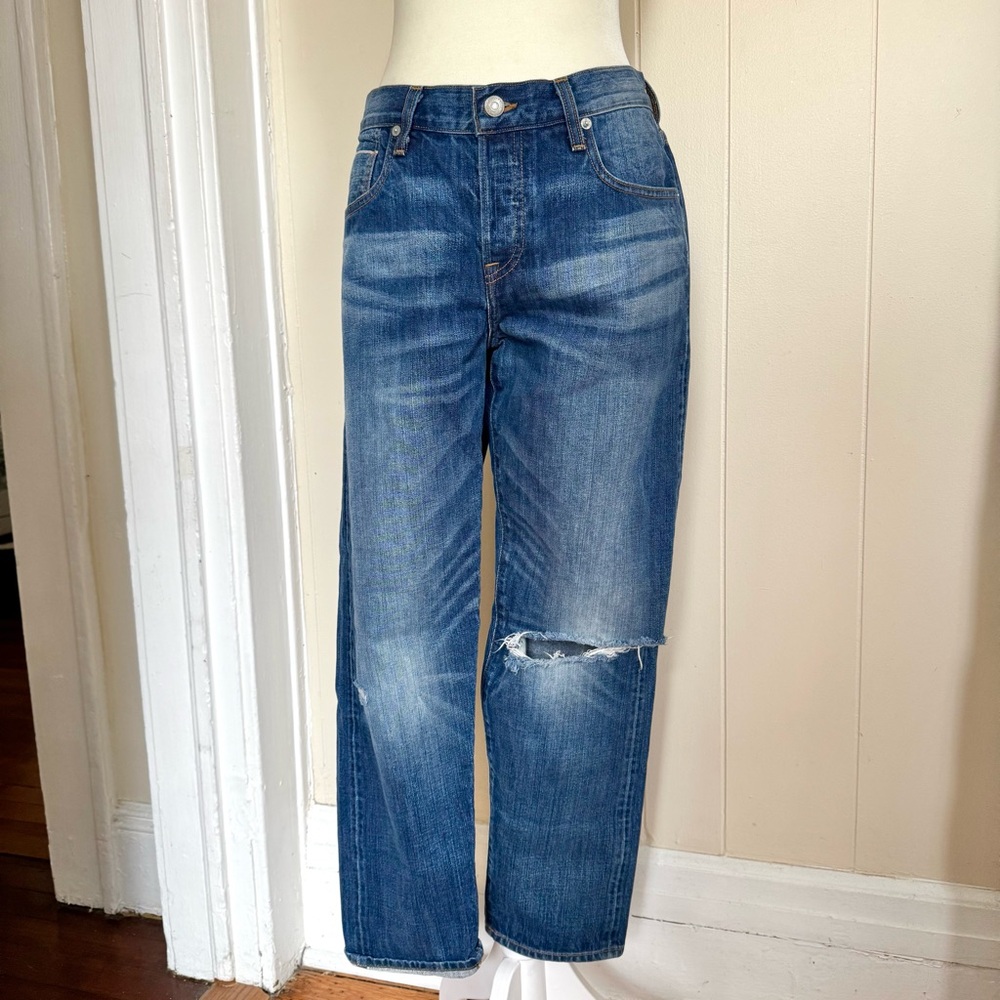 Legend Lucky Brand Dylan Boyfriend Stylish Blue Distressed Jeans size 6/28